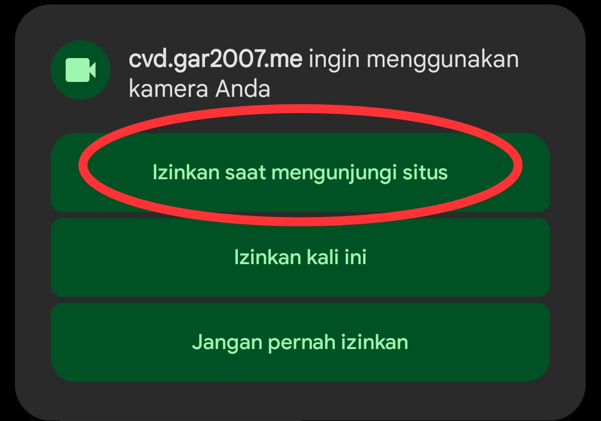 Contoh Permintaan Izin Kamera